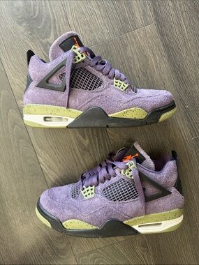Jordan Purple Suede Basketball Sneakers with Olive Accents